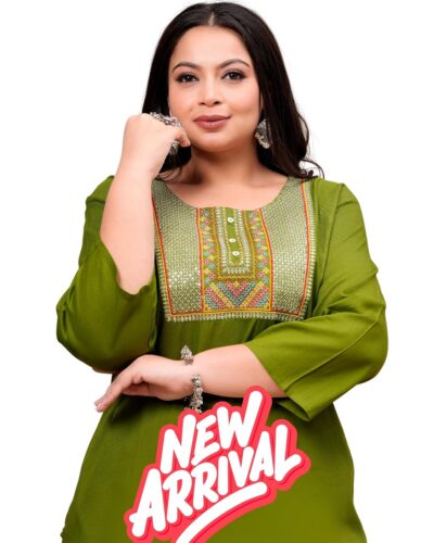 ANEKYA Plus Size Viscose Rayon Kurta: Festive & Casual Chic