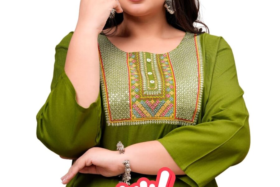 ANEKYA Plus Size Viscose Rayon Kurta: Festive & Casual Chic