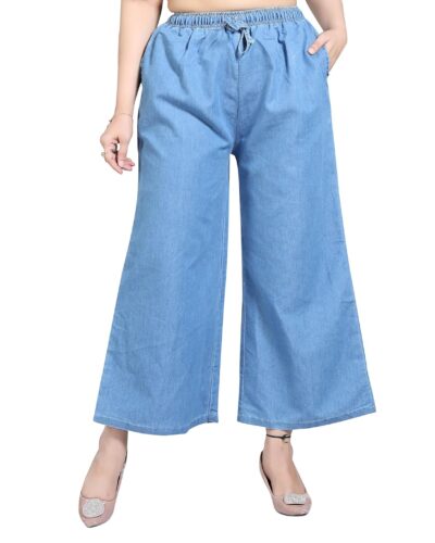 Benkils Denim Palazzo Pants: Comfort & Style for Curvy Gals