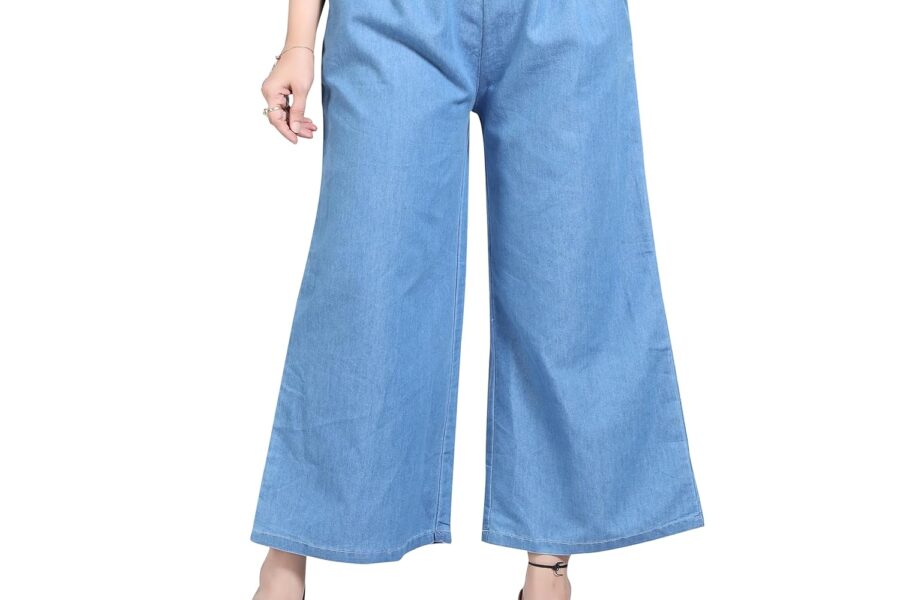 Benkils Denim Palazzo Pants: Comfort & Style for Curvy Gals