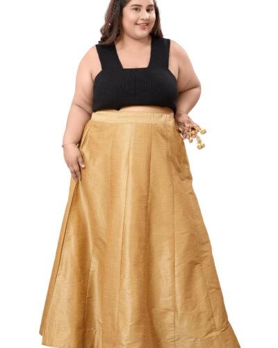 DARIKA Golden Skirt for Plus Size Women: Festive Glam