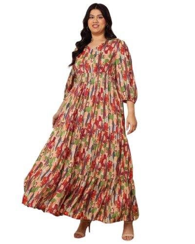 DEEBACO Tie-Dye Midi Dress: Style & Comfort for Curvy Women