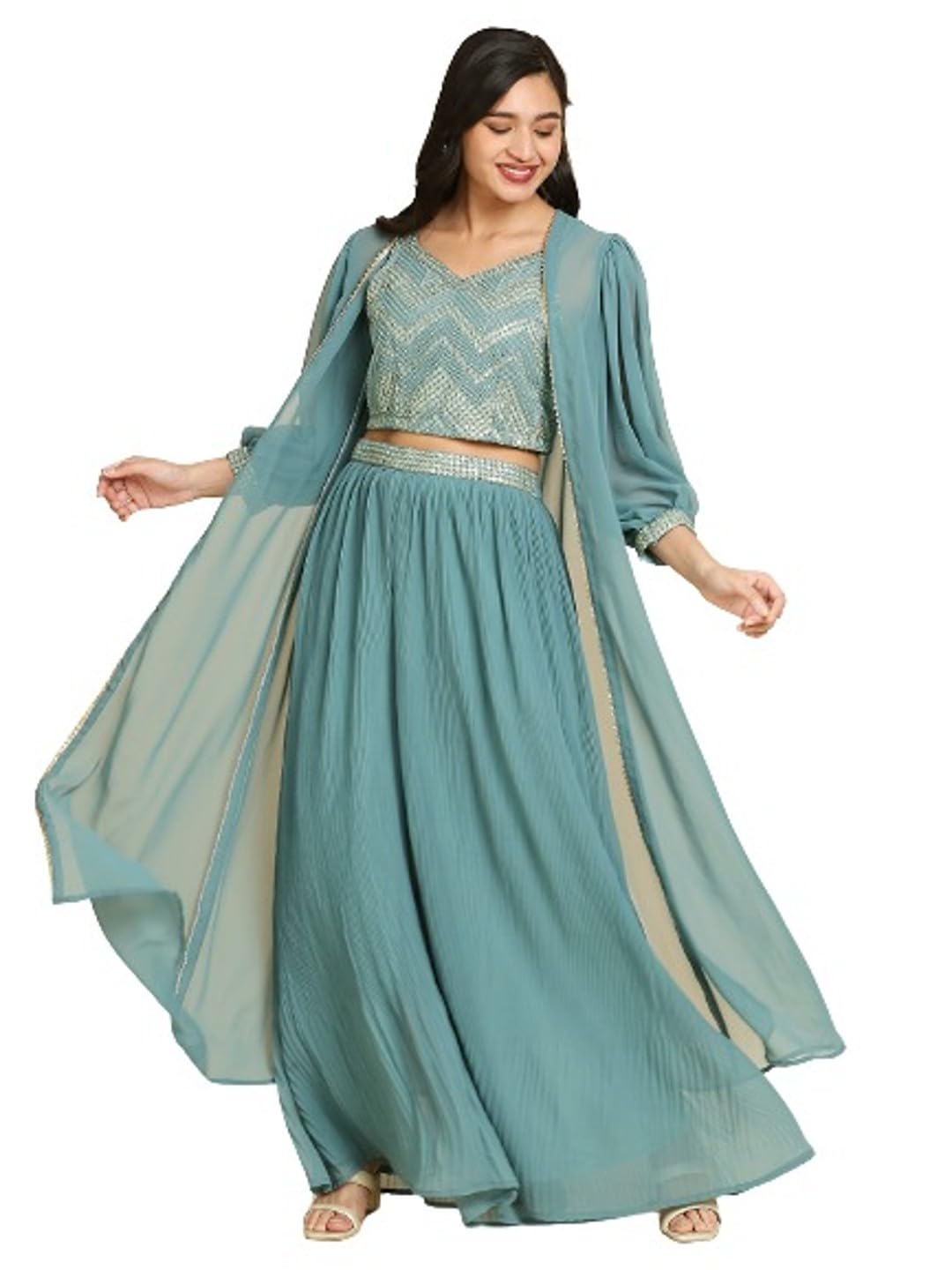 Madhuram Plus Size Georgette Lehenga Set: Festive Ready!