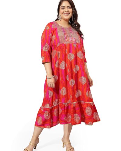 MIRCHI FASHION Plus Size Anarkali Kurti: Festive Style for ₹582