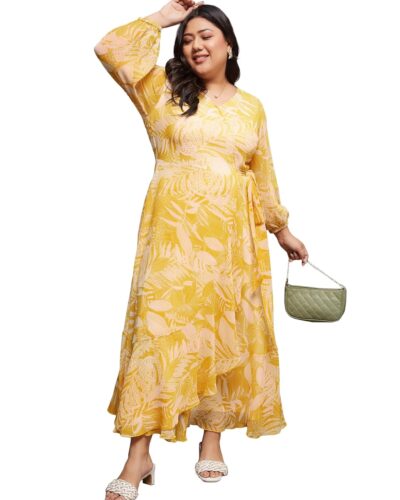 Miss Chase A+ Floral Wrap Midi Dress: Style for Curvy Women