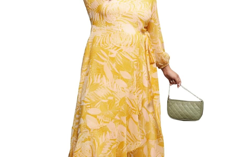 Miss Chase A+ Floral Wrap Midi Dress: Style for Curvy Women