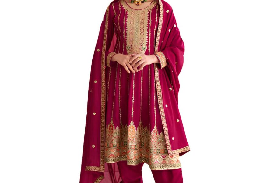 Miss Ethnik Maroon Kurta Palazzo Set: Festive Style for Curvy Women