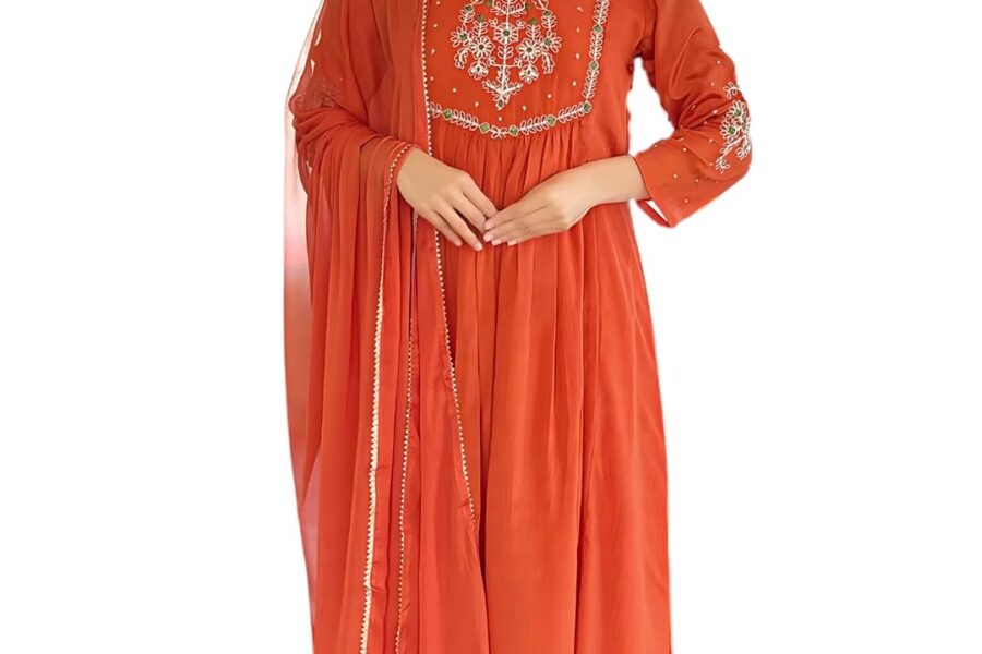 Naixa Silk Chiffon Kurta Set: Festive Style for Curvy Women