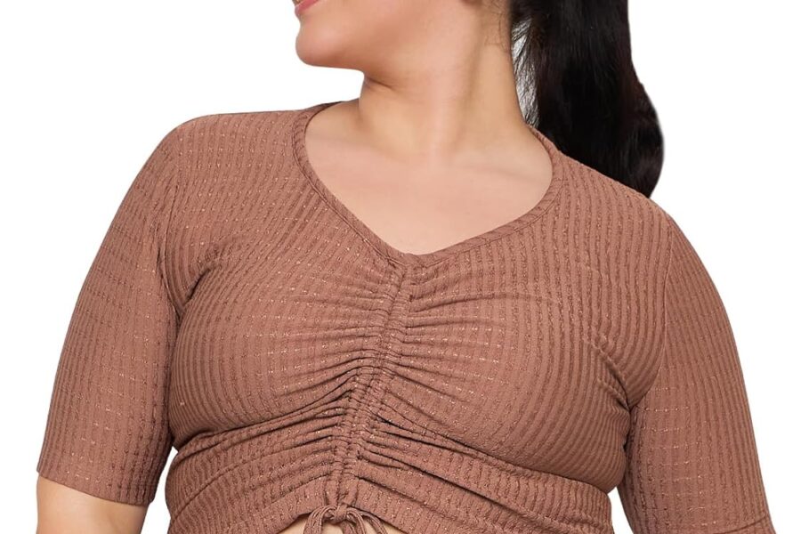 Peach Pink Plus Size Crop Top: Your New Go-To Style!