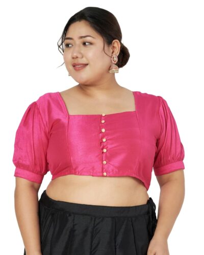 Shine Bright: Plus Size Silk Blend Crop Top for Festivities!