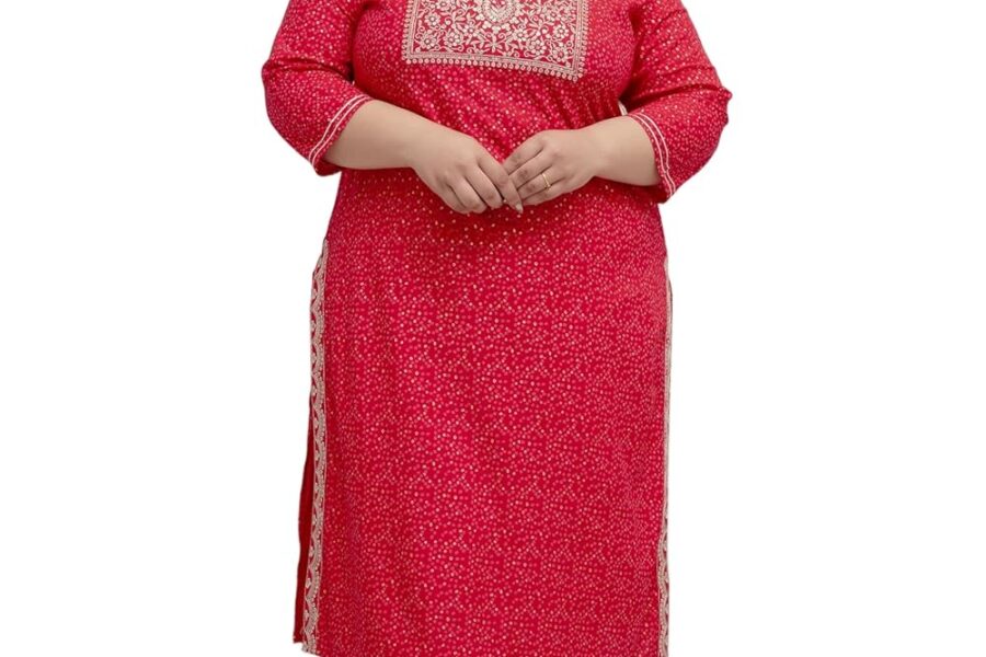 Stunning Red Plus Size Kurti Set: Your Go-To Ethnic Style