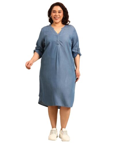 The Pink Moon Plus Size Tencel Denim Dress: Your New Go-To!