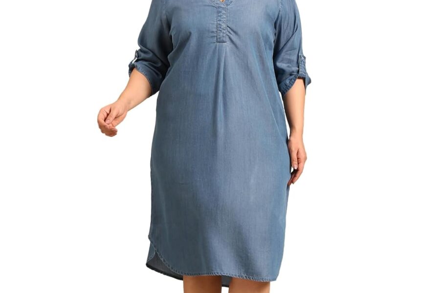 The Pink Moon Plus Size Tencel Denim Dress: Your New Go-To!
