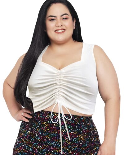 Wild U Plus Size Ruched Crop Top: Style Steal at ₹565!