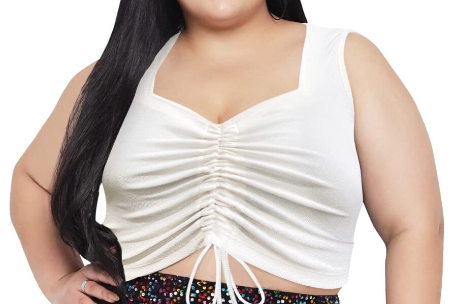 Wild U Plus Size Ruched Crop Top: Style Steal at ₹565!