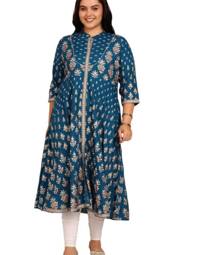 Yash Gallery Floral Anarkali Kurta: Festive Style for Curvy Women