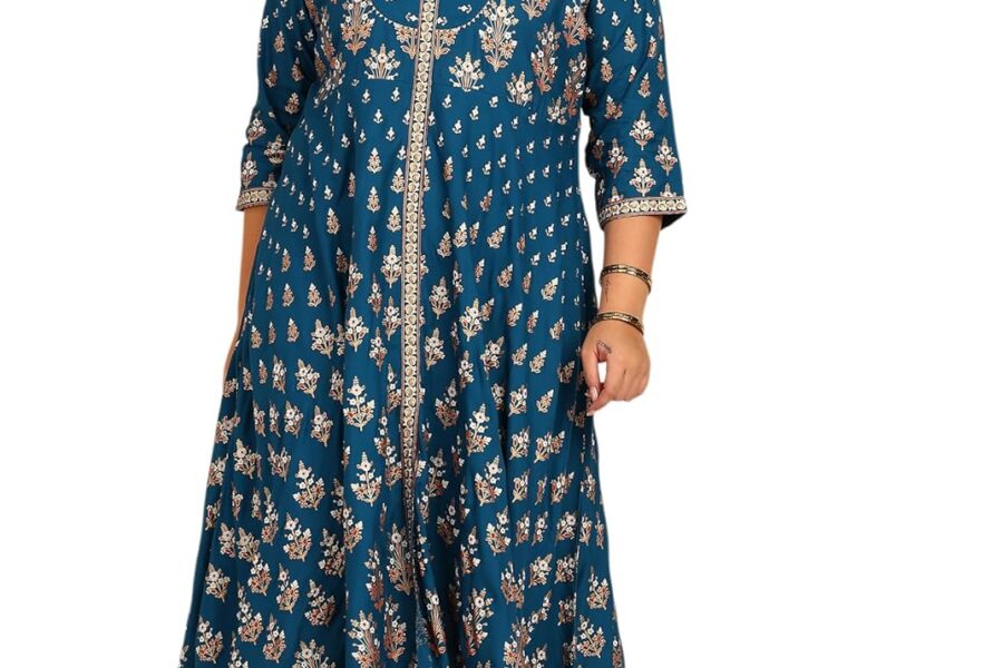Yash Gallery Floral Anarkali Kurta: Festive Style for Curvy Women