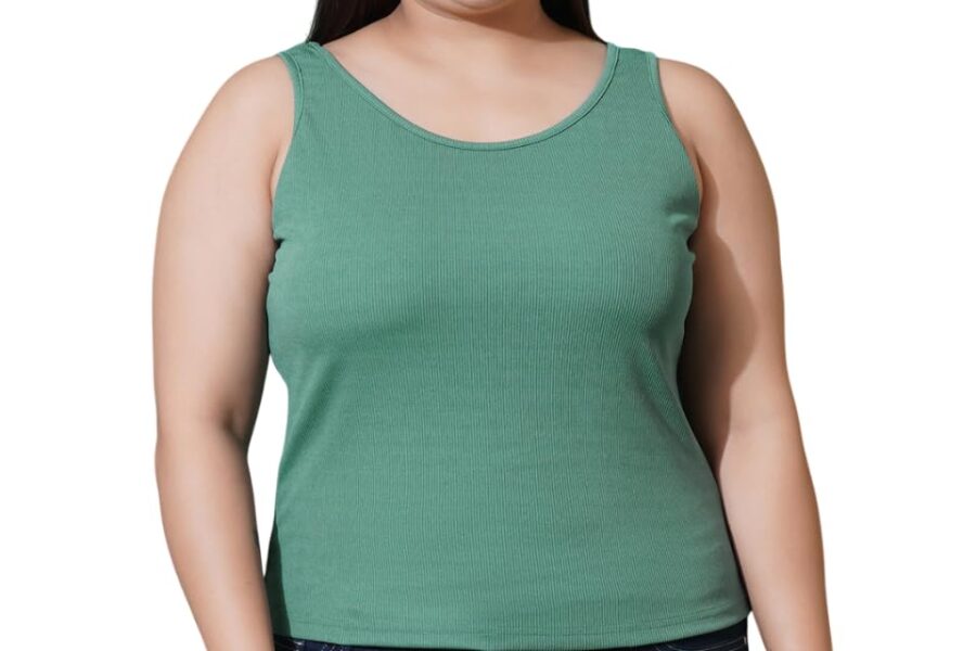 Your New Go-To: Plus Size Round Neck Tank Top for ₹486!