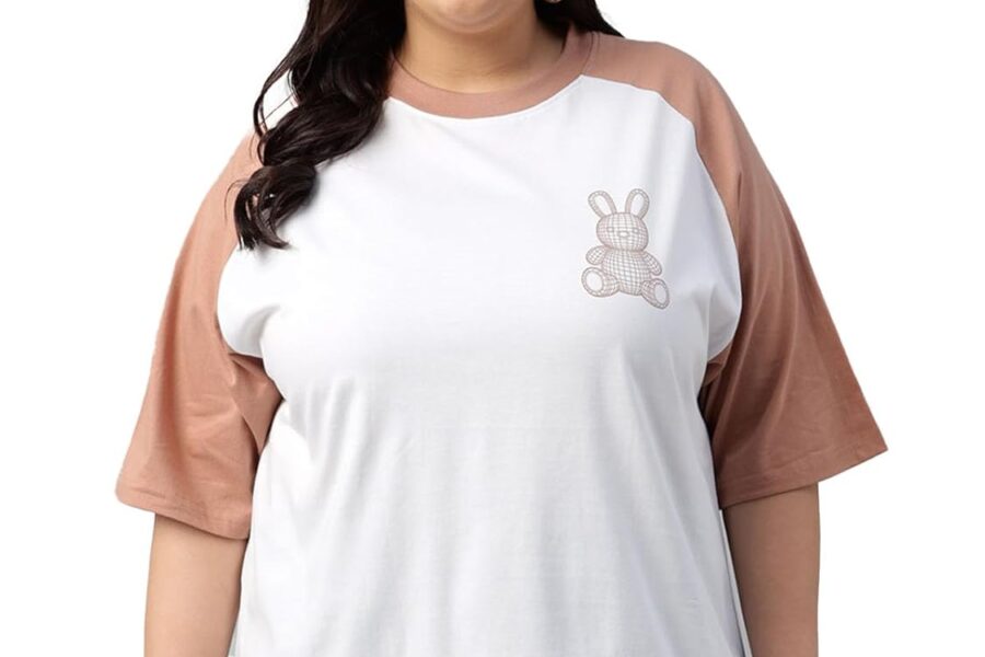 Beat the Heat in Style: JUNEBERRY Cotton Oversized Plus Size T-Shirt