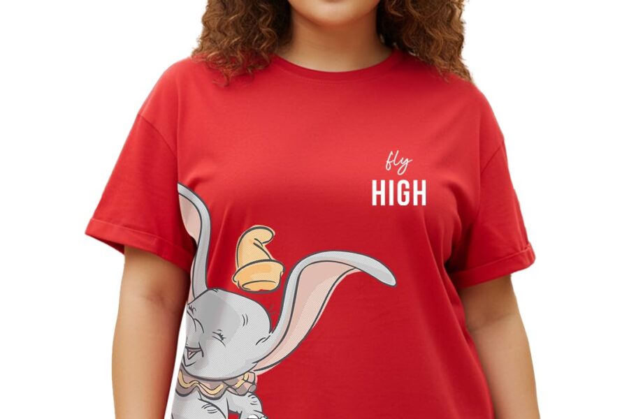 Bewakoof Cotton Relaxed Fit Plus Size T-Shirt: Fly High in Comfort