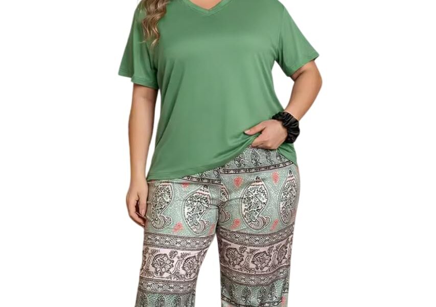 Celary Plus Size Cotton Blend Nightwear Set: Sweet Dreams at 57% Off!