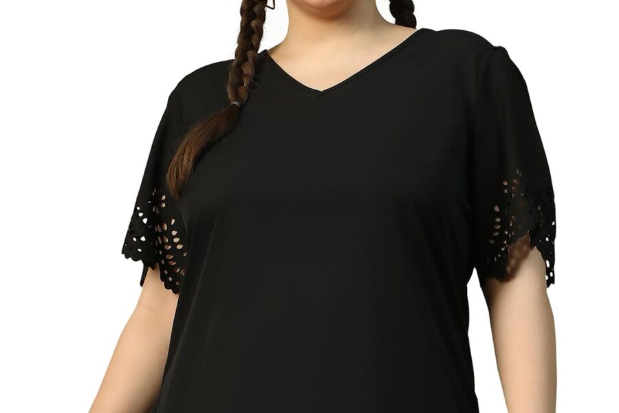 CLOCHOICE Pink Laser Cut Top: Western Plus Size Style