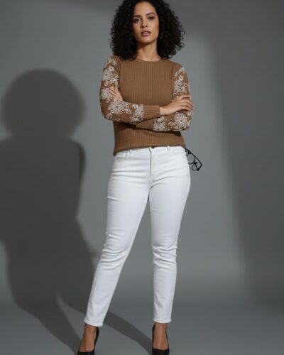 FERY LONDON Embroidered Lace Top: Chic & Relaxed Plus Size Style