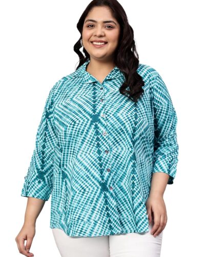 Indietoga Plus Size Cotton Longline Shirt: Summer Essential