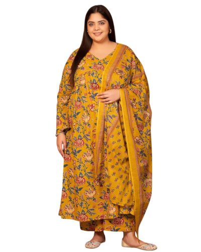 MEERA FAB Cotton Blend Anarkali: Your Plus Size Summer Style