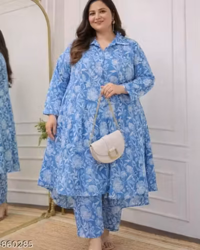 Meesho Budget Plus Size Co-ord: Blue Floral Steal at ₹416