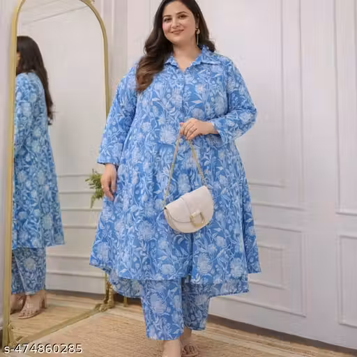Meesho Budget Plus Size Co-ord: Blue Floral Steal at ₹416