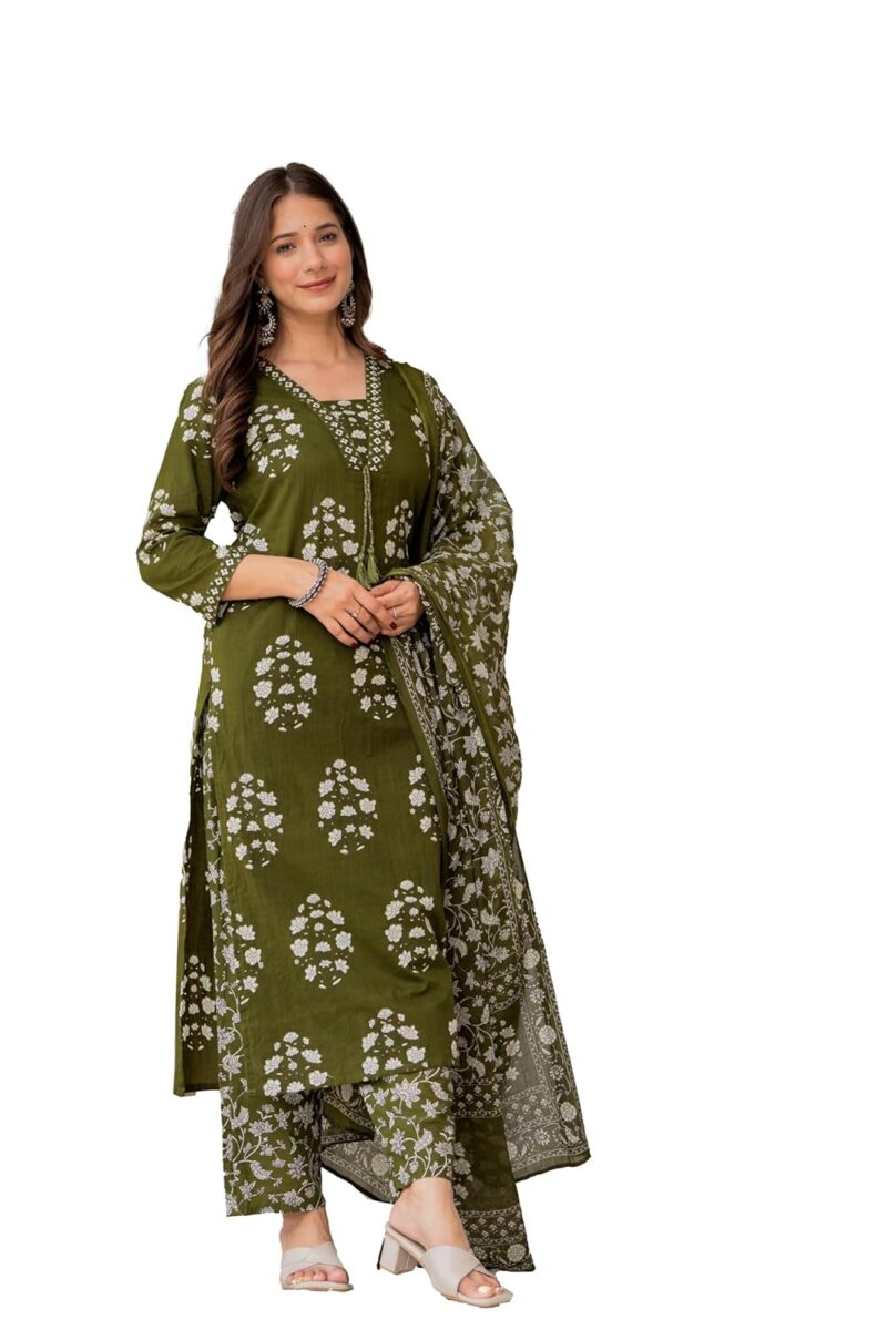 PARTHVI Green Cotton Kurta Set: Your Plus Size Summer Staple!