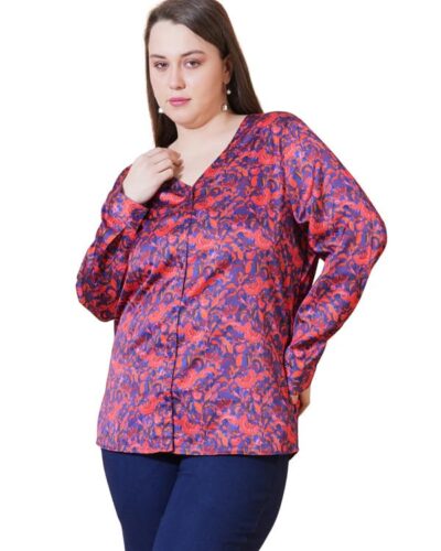 Steal Deal: 9 Impression Satin Oversized Plus Size Top – ₹477!