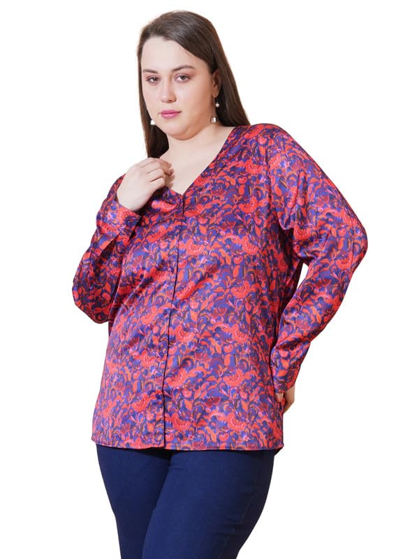 Steal Deal: 9 Impression Satin Oversized Plus Size Top – ₹477!