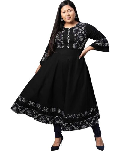 Yash Gallery Cotton Bandhej Anarkali: Your Plus Size Summer Steal