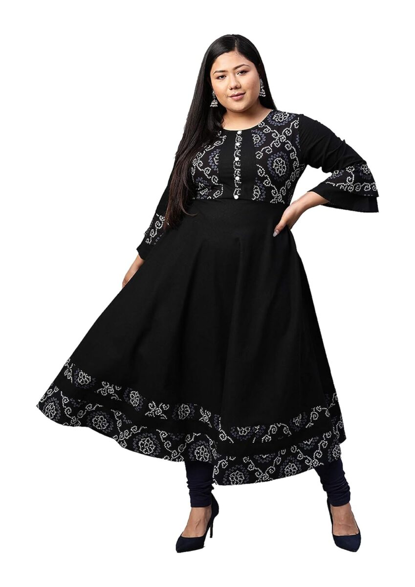 Yash Gallery Cotton Bandhej Anarkali: Your Plus Size Summer Steal