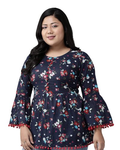 Yash Gallery Rayon Floral Kurta Top: A Plus Size Steal at 59% Off!