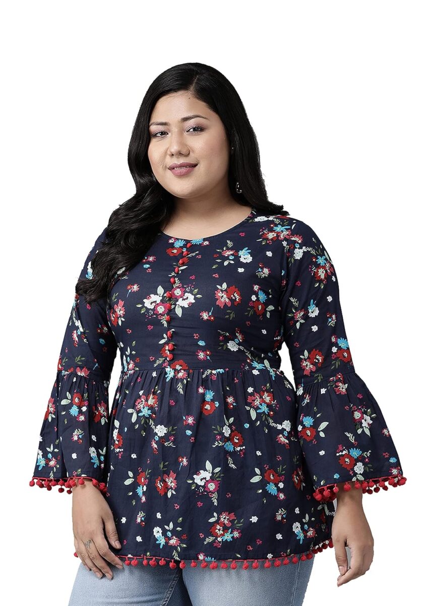 Yash Gallery Rayon Floral Kurta Top: A Plus Size Steal at 59% Off!