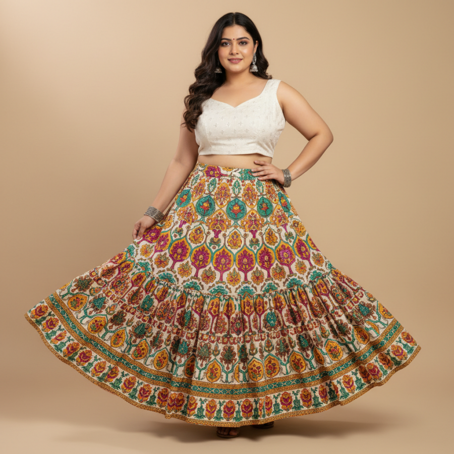 AARMAD Rajasthani Jaipuri Print Skirt: Your New Go-To!
