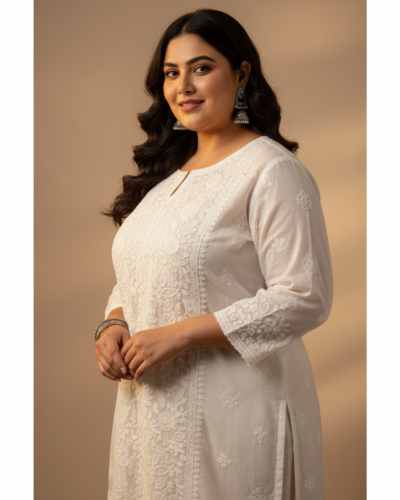Ada Chikankari Top: Effortless Style for Curvy Women