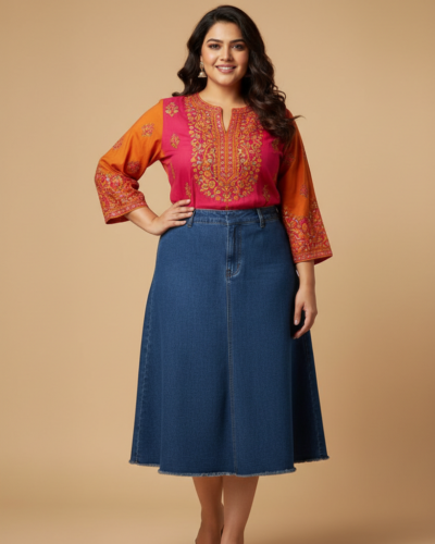 Amazon Symbol Plus Size Denim Skirt: Your New Go-To!