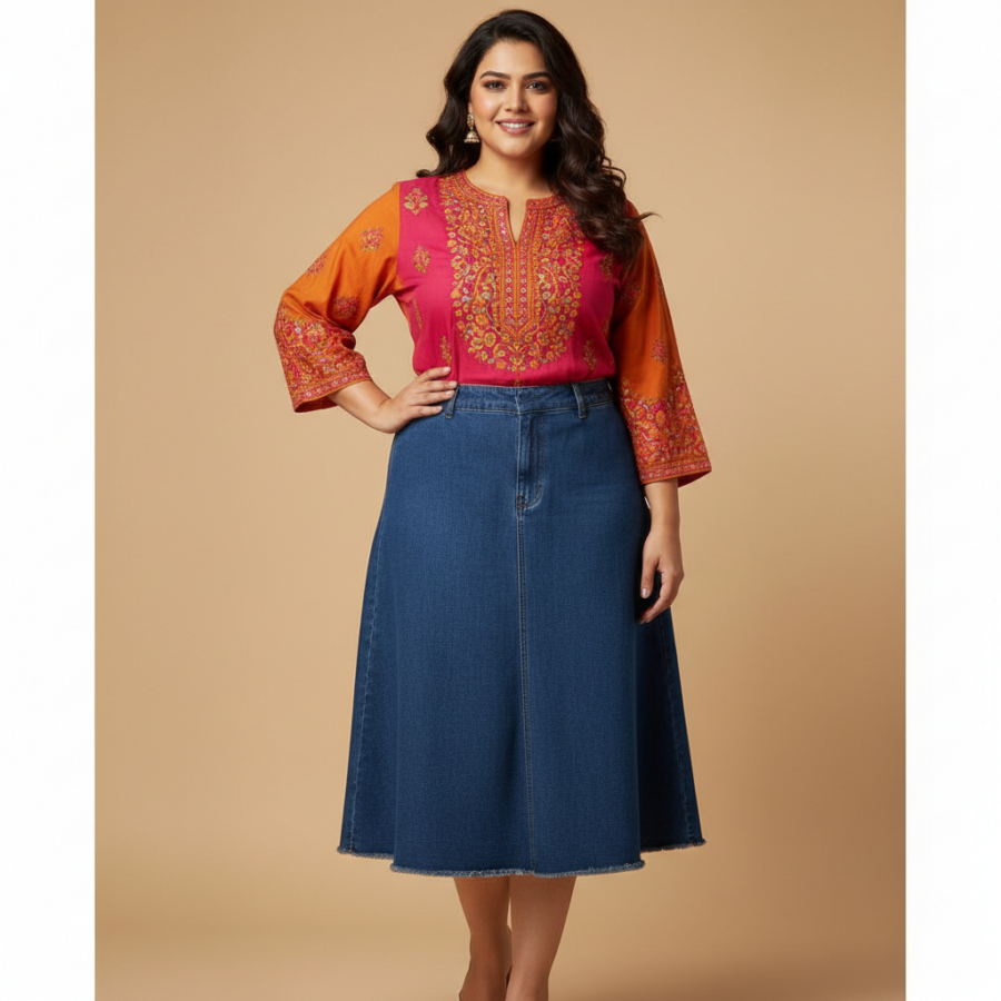 Amazon Symbol Plus Size Denim Skirt: Your New Go-To!