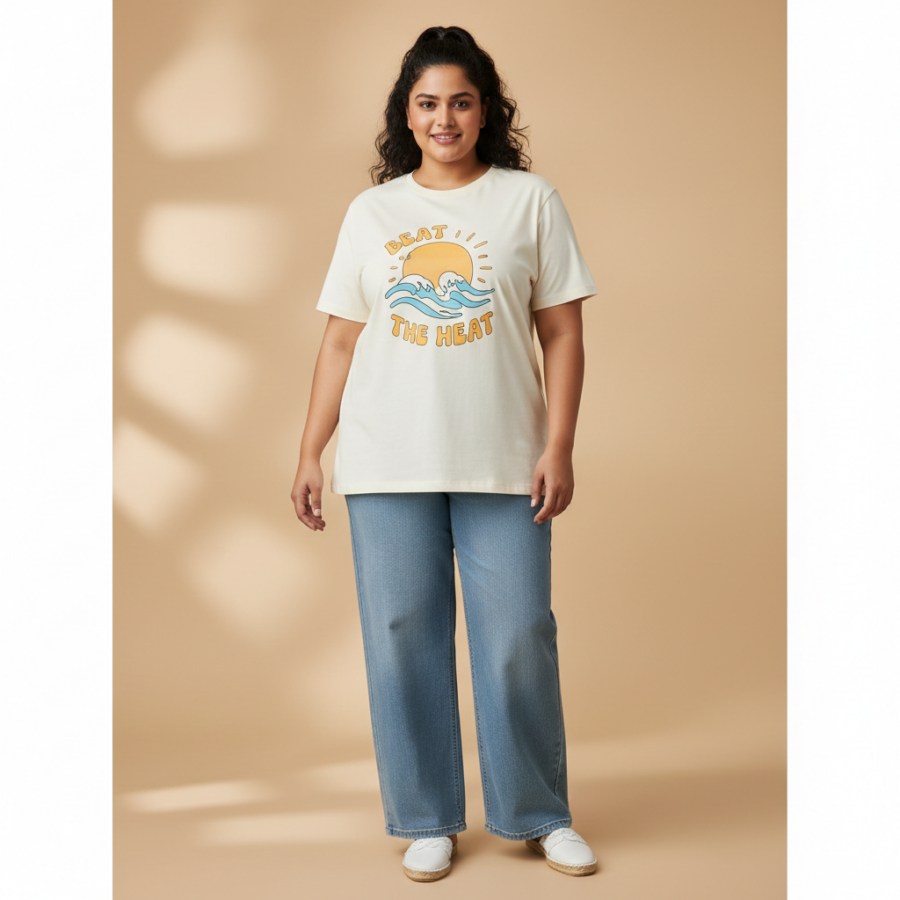 Beat the Heat: Max Plus Size Cotton Graphic T-Shirt for Summer