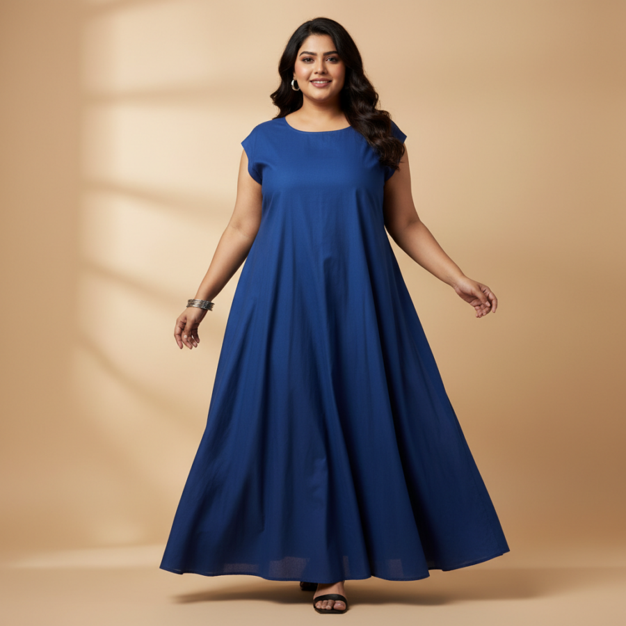 COTREL Plus Size Cotton Dress: Comfort & Style for ₹999