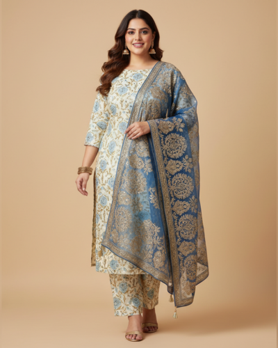 Cotton Embroidered Kurti Set: Your Festive Style Steal!