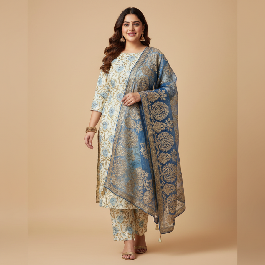 Cotton Embroidered Kurti Set: Your Festive Style Steal!