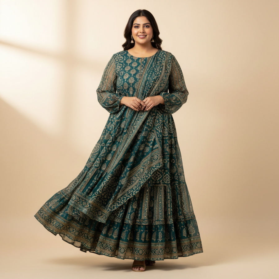 Embrace Style: Plus Size Long Layered Kurta for You!