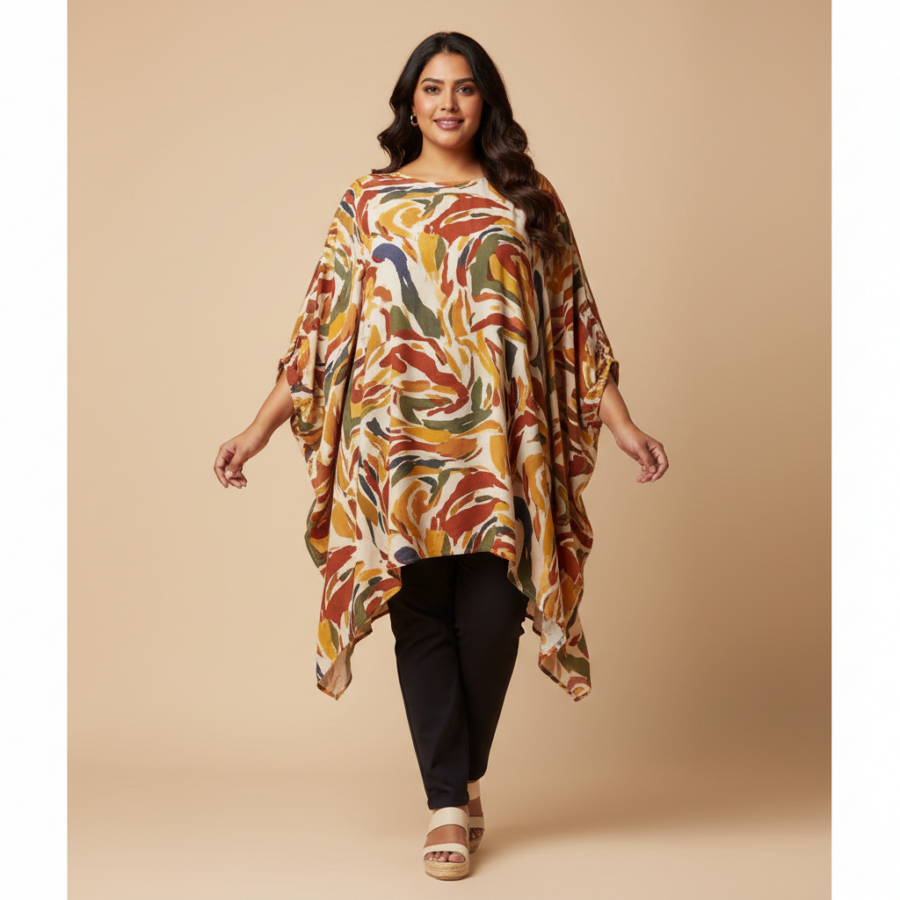 Indietoga Abstract Tunic: Western Style for Plus Size You!