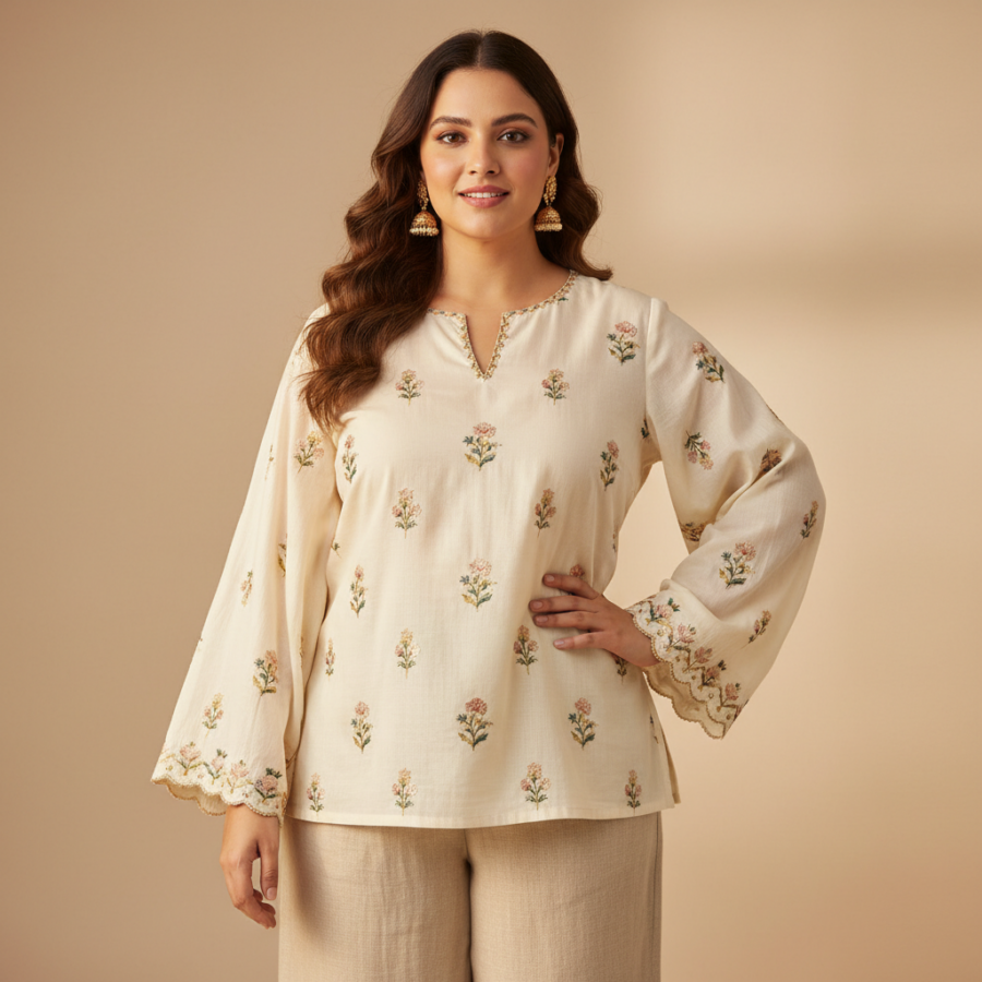 Indietoga Plus Size Embroidered Top: Style & Comfort Review
