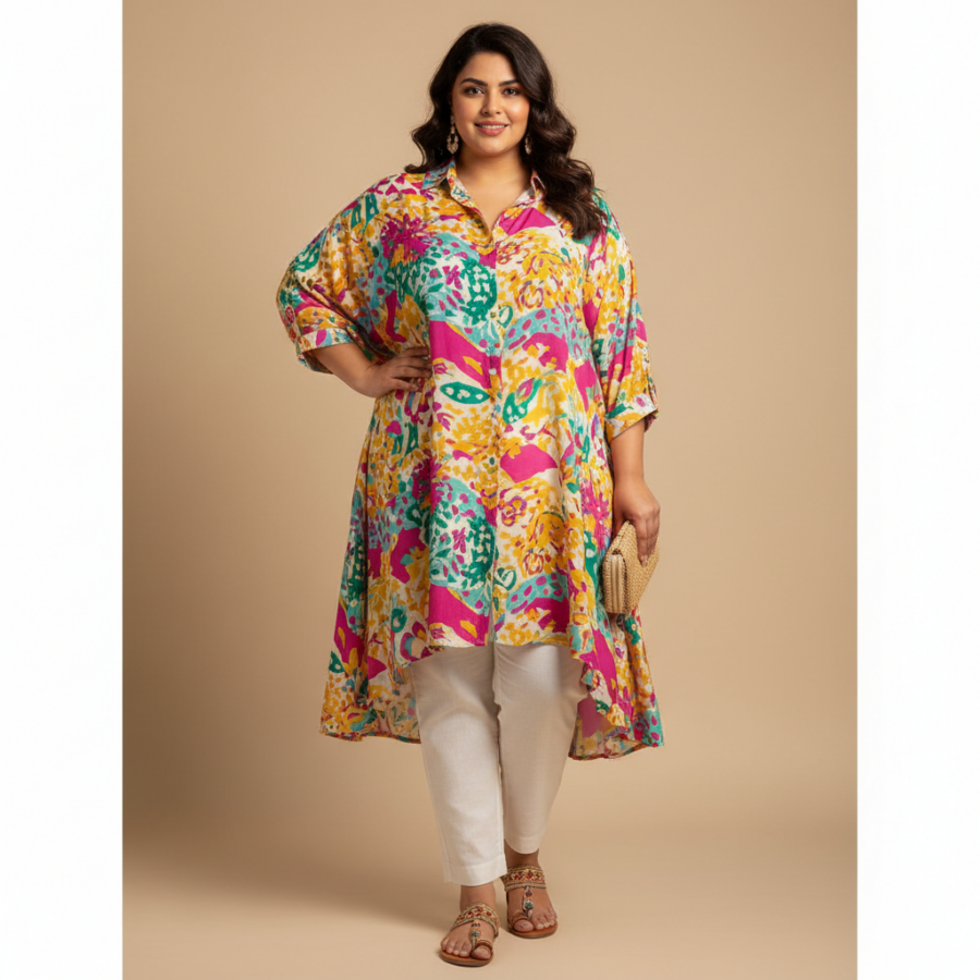Indietoga Plus Size Longline Shirt: Style & Comfort for You!